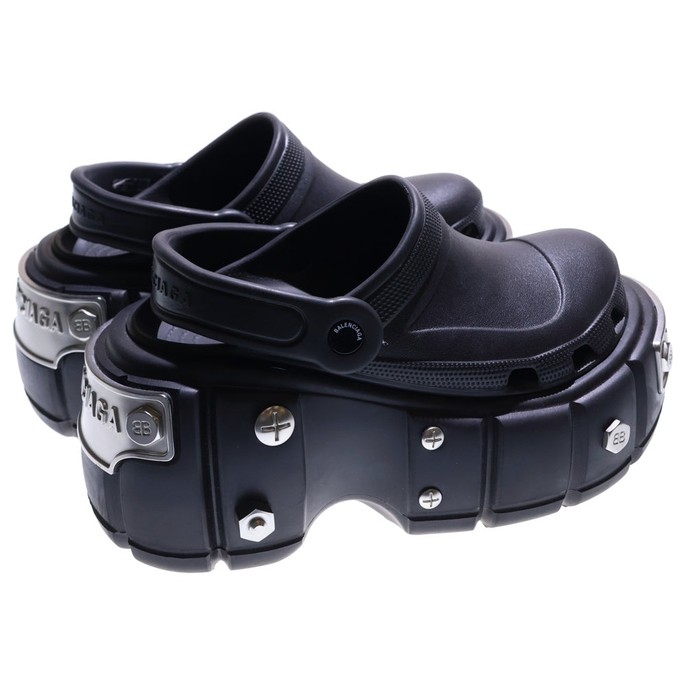 BALENCIAGA(バレンシアガ) ×CROCS HARDCROCS SANDAL クロックス ハードクロックス ロゴデザイン サンダル ブラック