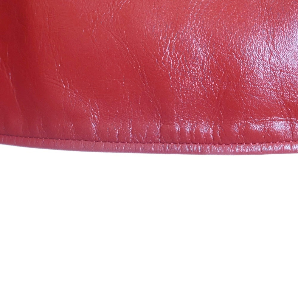 Sacai(サカイ) 25SS LEATHER JACKET マルチポケット ジップアップ カウハイド レザージャケット レッド 25-03578M