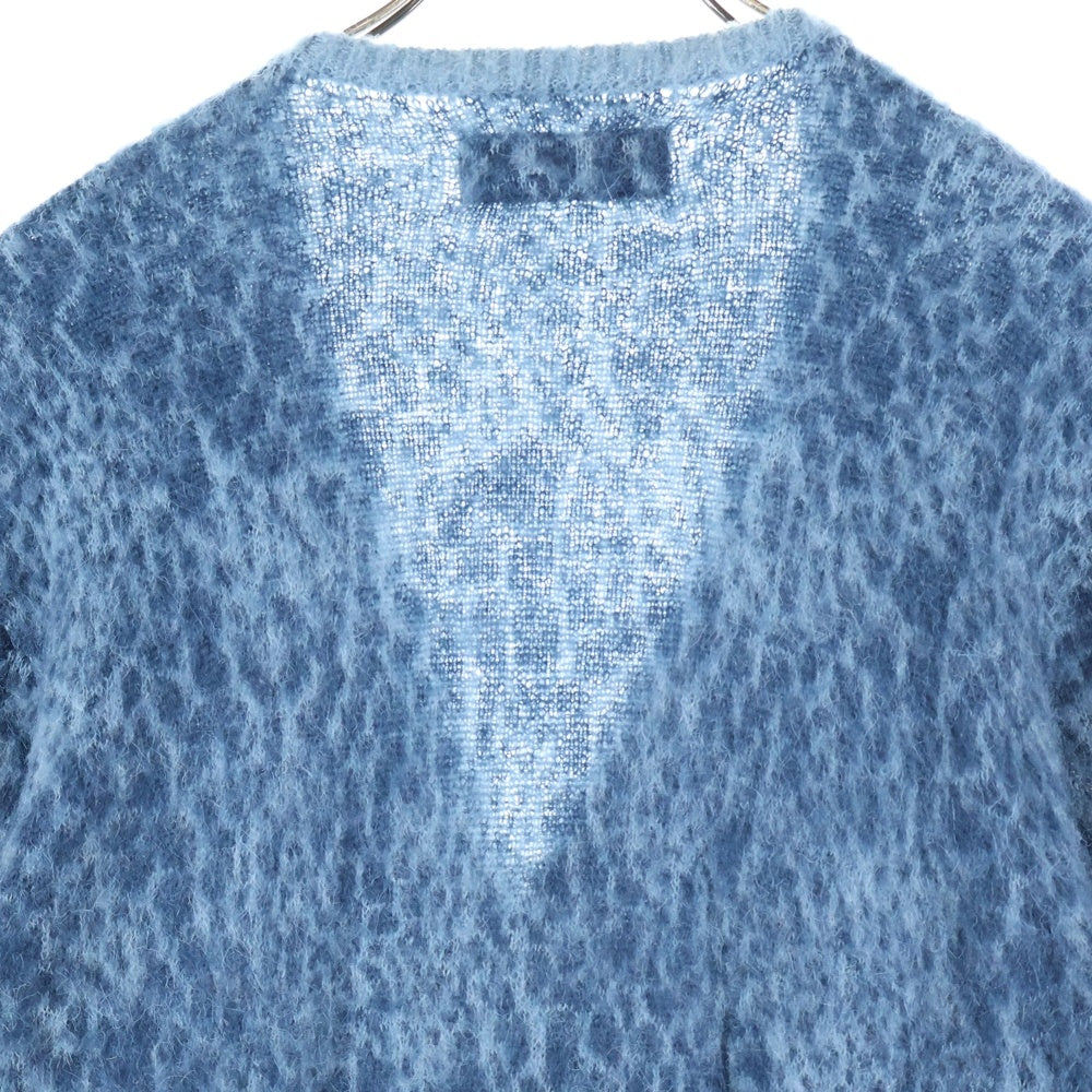 NEIGHBORHOOD(ネイバーフッド) 21AW MOHAIR CARDIGAN レオパード柄 モヘヤ混 ニットカーディガン ブルー 212FUNH-KNM04