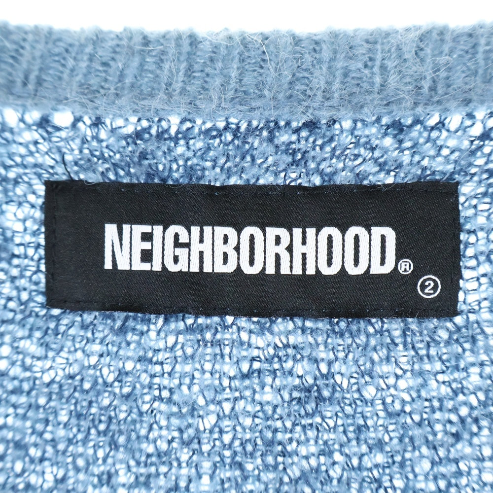 NEIGHBORHOOD(ネイバーフッド) 21AW MOHAIR CARDIGAN レオパード柄 モヘヤ混 ニットカーディガン ブルー 212FUNH-KNM04