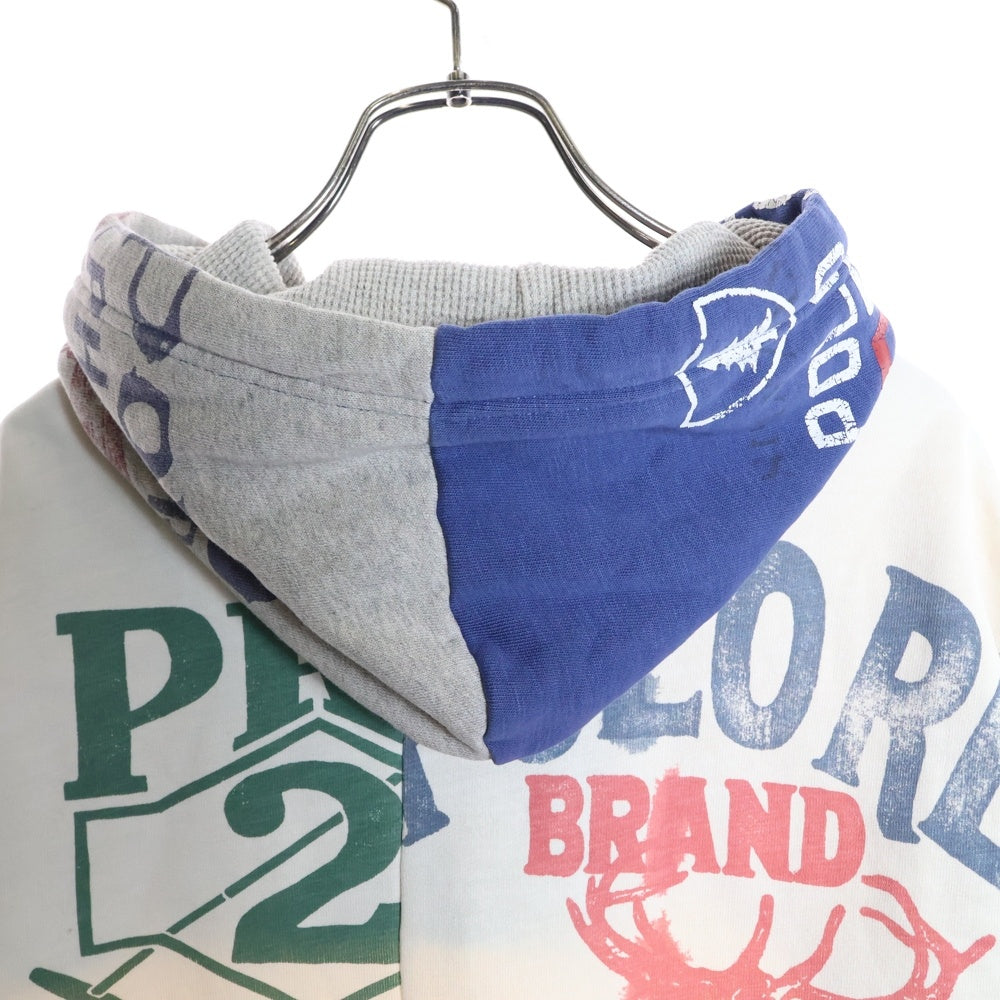 POLO RALPH LAUREN(ポロラルフローレン) 23AW MAINE GUIDE HOODIE パッチワーク加工 スウェットプルオーバーパーカー マルチカラー