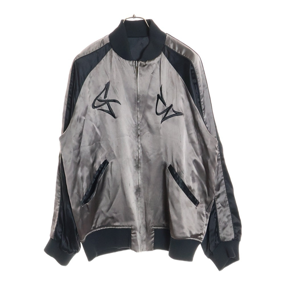 GOODENOUGH(グッドイナフ) 00S VINTAGE ヴィンテージ 両面刺繍 シルクレーヨンリバーシブルスカジャン ジップアップブルゾン ブラウン/ブラック