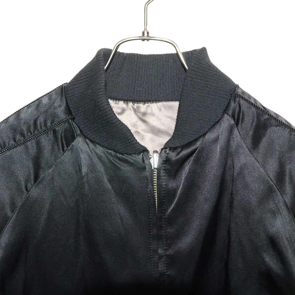 GOODENOUGH(グッドイナフ) 00S VINTAGE ヴィンテージ 両面刺繍 シルクレーヨンリバーシブルスカジャン ジップアップブルゾン ブラウン/ブラック