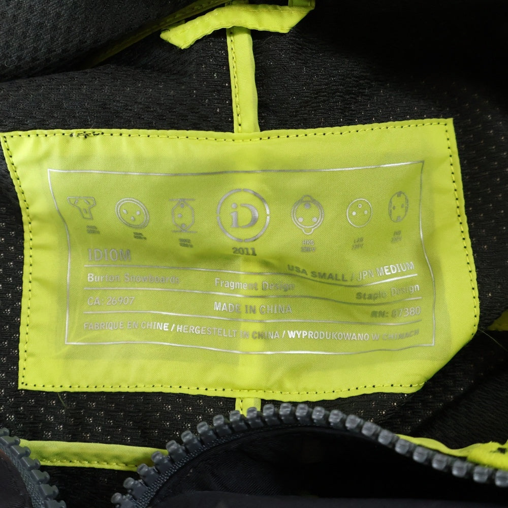 BURTON(バートン) IDIOM 3L JACKET イディオム フォトプリント総柄 ジップアップフーデッドジャケット ブラック