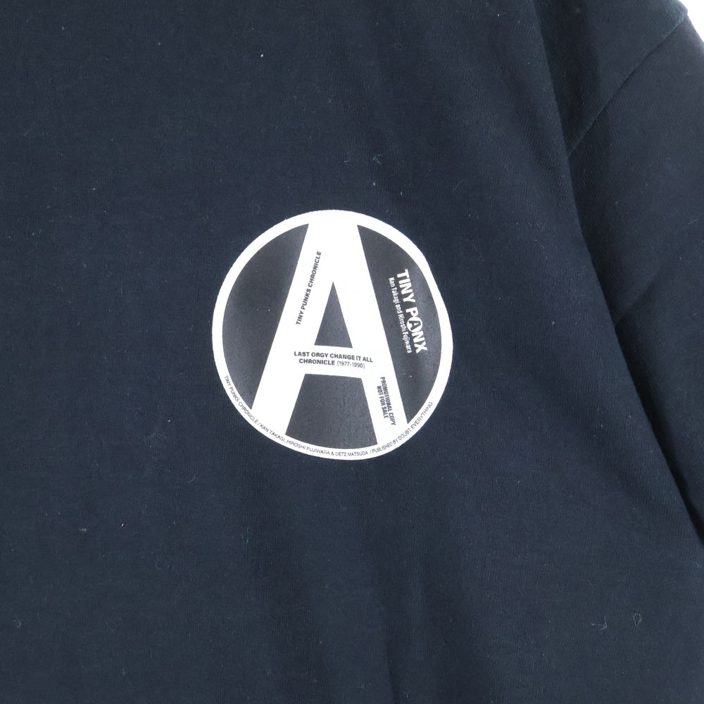 NO BRAND(ノーブランド) TINY PANX ×Fragment design タイニーパンクス フラグメント 両面プリントTシャツ 半袖クルーネックカットソー ブラック