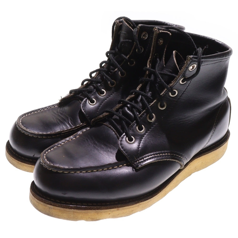 RED WING(レッド ウイング) 90S VINTAGE 新四角犬タグ 6インチ クラシックモックトゥ ヴィンテージ レザーブーツ ハイカットブーツ ブラック 8179