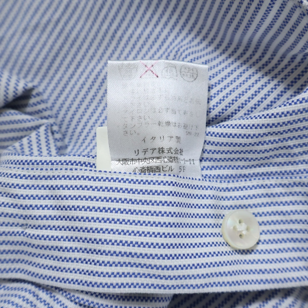 BARBA NAPOLI(バルバ ナポリ) ストライプ ロングスリーブ コットンシャツ ブルー/ホワイト K1U10H476705