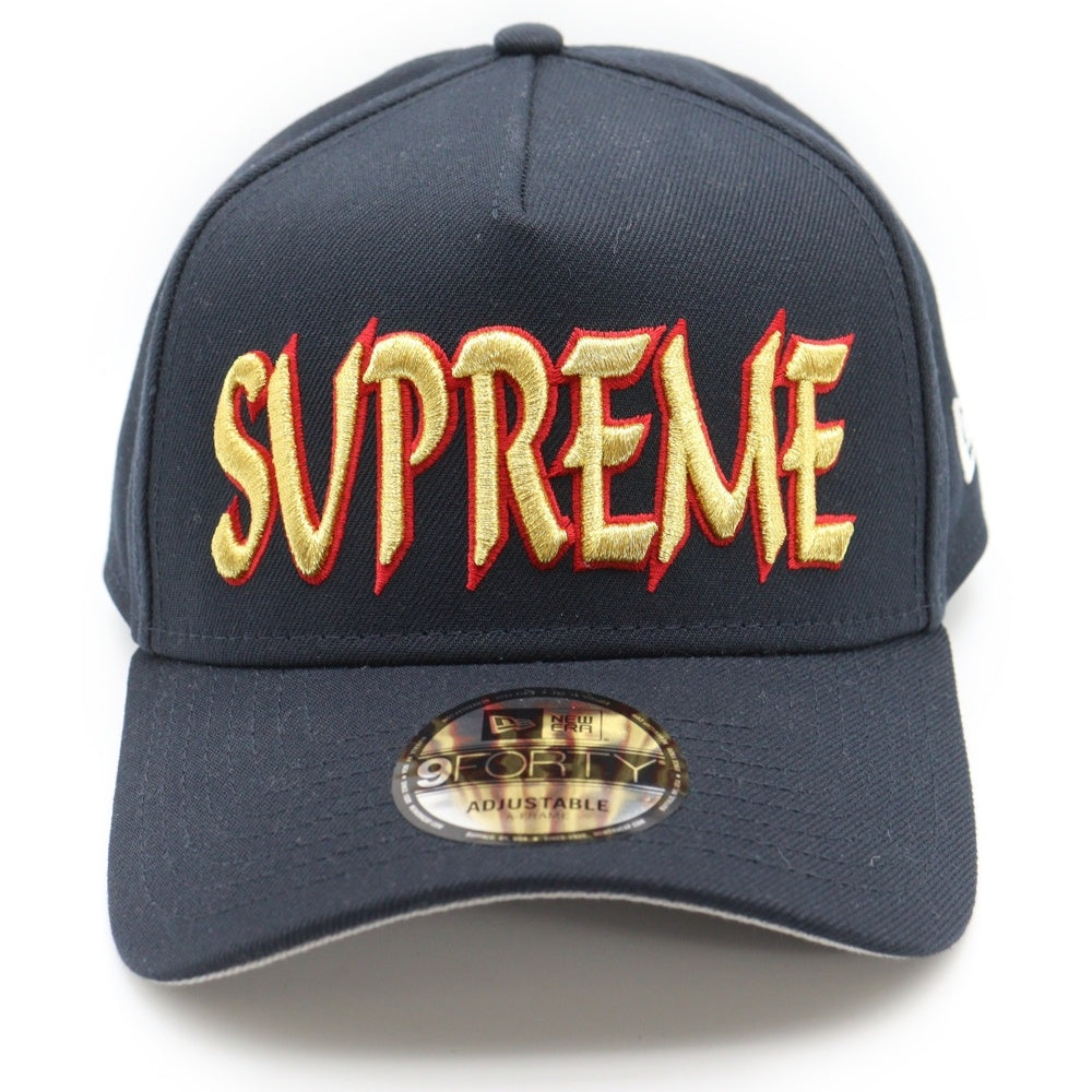 SUPREME(シュプリーム) 25AW ×NEW ERA Sharp Spellout Adjustable Cap ニューエラ シャープ スペルアウト アジャスタブル 5パネルキャップ ネイビー