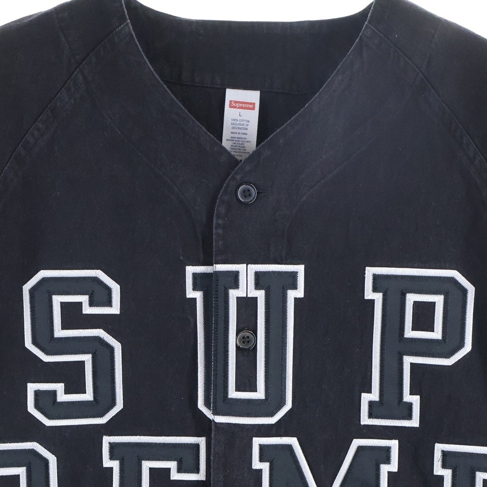 SUPREME(シュプリーム) 22AW Denim Baseball Jersey デニム ベースボール ジャージー 半袖シャツ ブラック