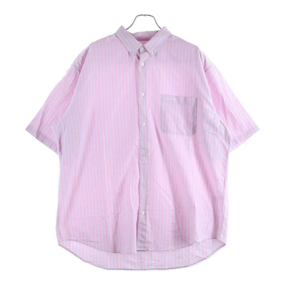SUPREME(シュプリーム) 25SS Loose Fit Oxford S/S Shirt Pink Stripe ルーズフィット オックスフォード ピンクストライプ ボタンダウン 半袖シャツ ピンク