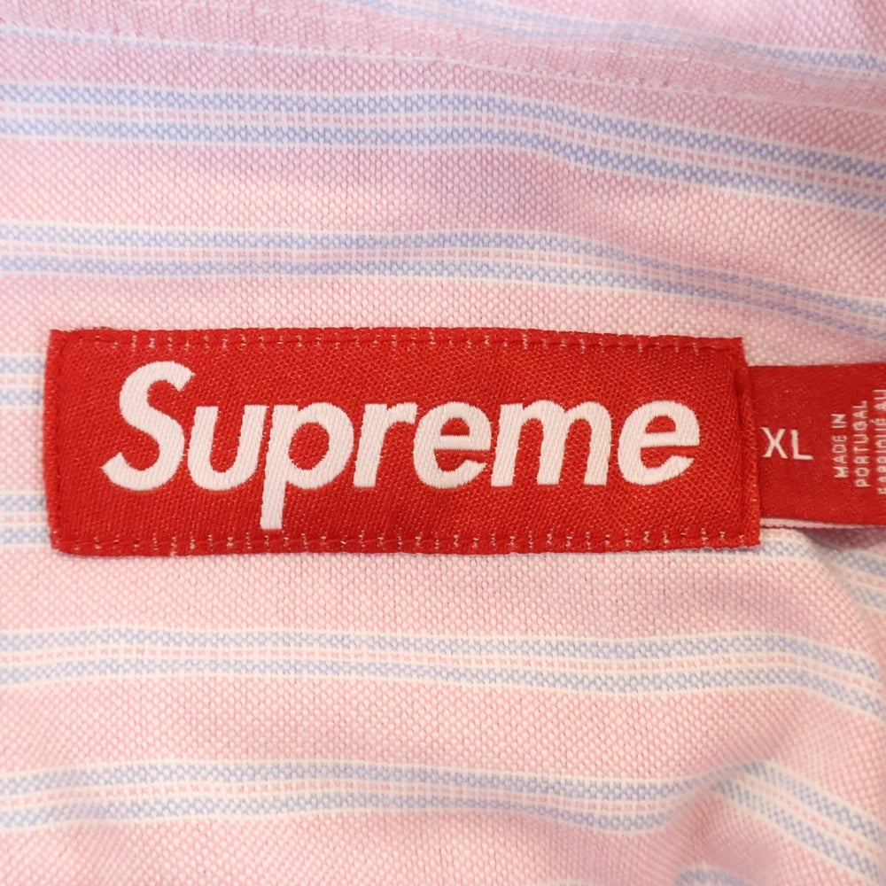 SUPREME(シュプリーム) 25SS Loose Fit Oxford S/S Shirt Pink Stripe ルーズフィット オックスフォード ピンクストライプ ボタンダウン 半袖シャツ ピンク