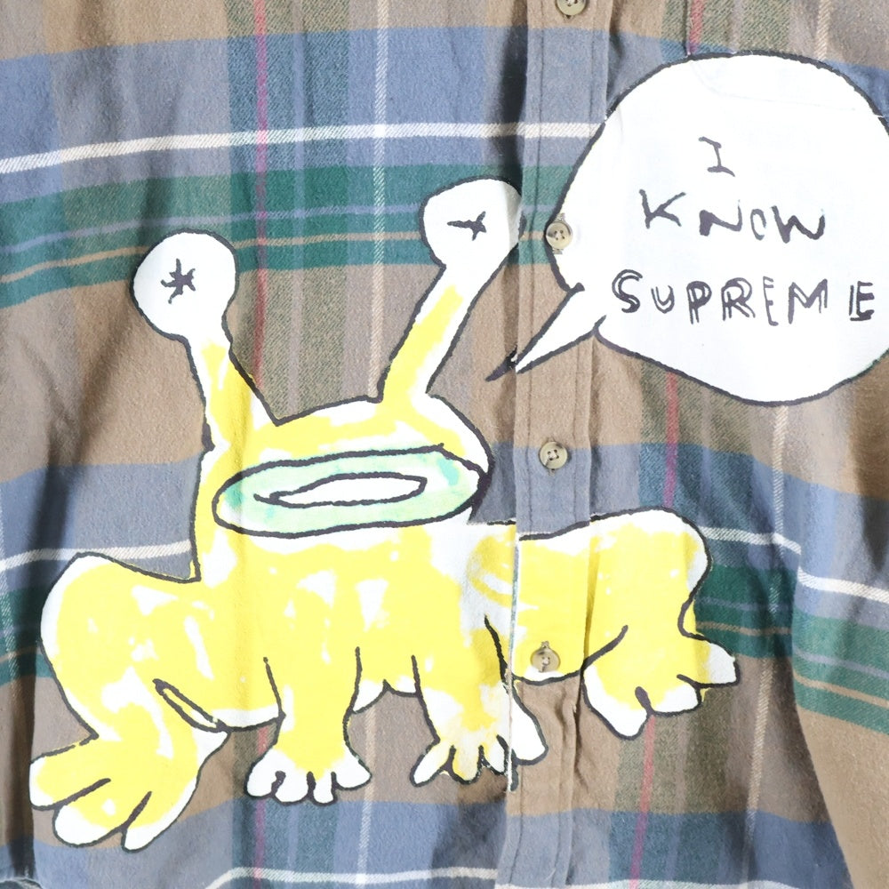 SUPREME(シュプリーム) 20SS Daniel Johnston Plaid Shirt ダニエルジョンストン チェック柄 コットン 長袖シャツ ブラウン/グリーン