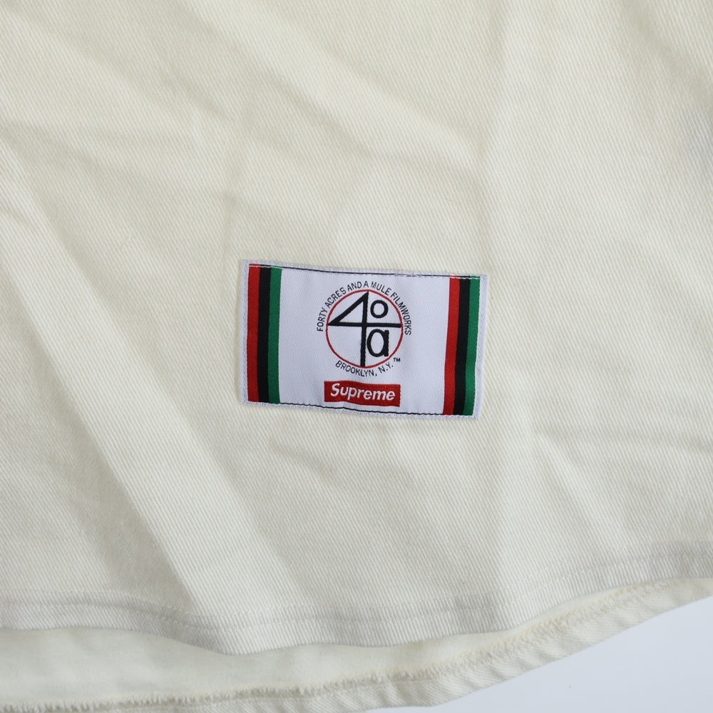 SUPREME(シュプリーム) 25SS ×40 Acres Twill Baseball Jersey 40エイカーズ ツイル ベースボールジャージー 半袖シャツ アイボリー/レッド
