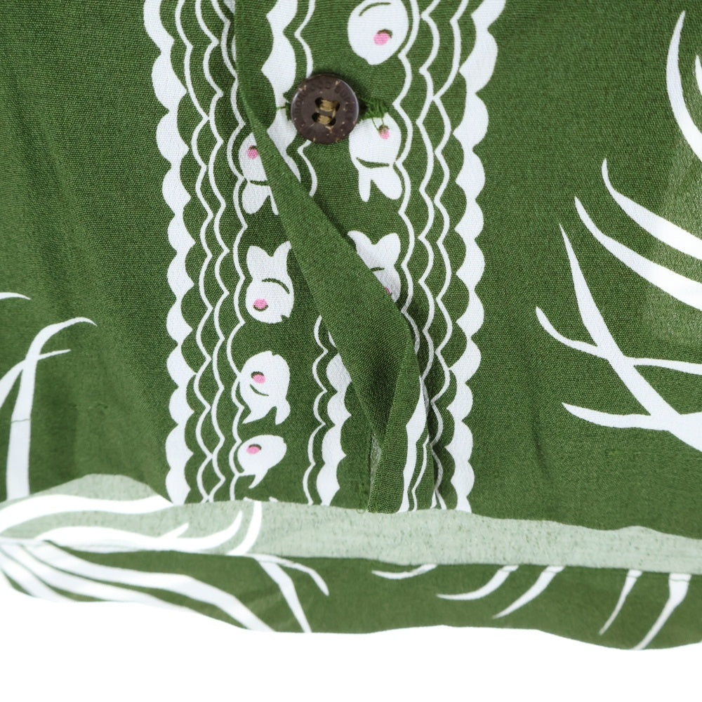 NEIGHBORHOOD(ネイバーフッド) 18SS OTHA FISH.ALOHA/R-SHIRT.SS アザフィッシュ総柄 半袖レーヨンアロハシャツ グリーン/ホワイト