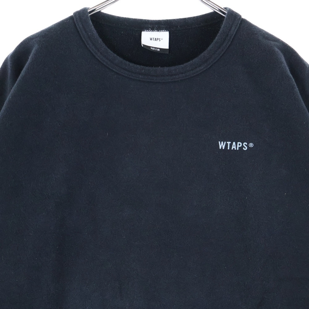 WTAPS(ダブルタップス) 18AW GPS SCREEN CREW NECK SWEAT SHIRT フロントロゴ バックプリント クルーネック スウェットトレーナー ブラック