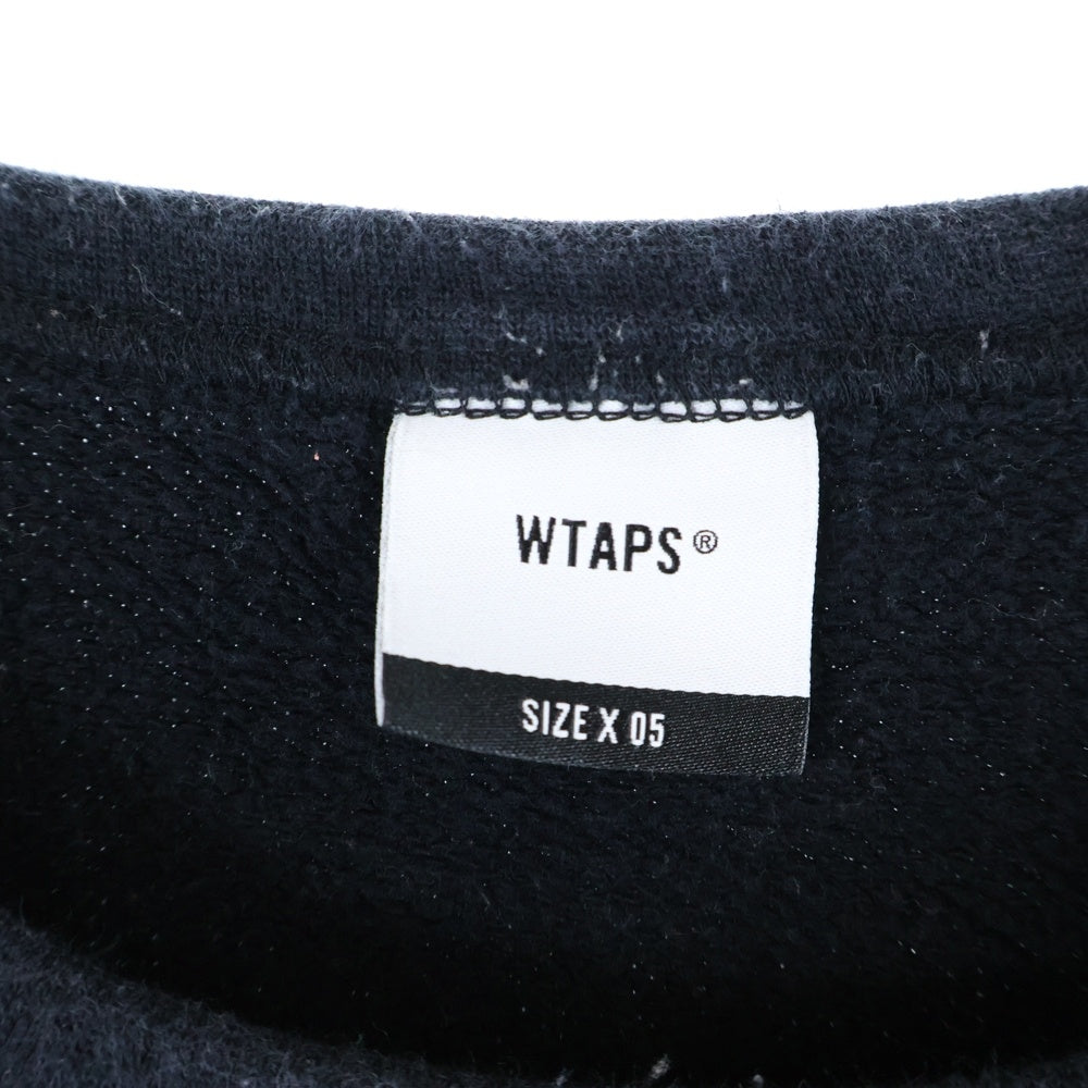 WTAPS(ダブルタップス) 18AW GPS SCREEN CREW NECK SWEAT SHIRT フロントロゴ バックプリント クルーネック スウェットトレーナー ブラック