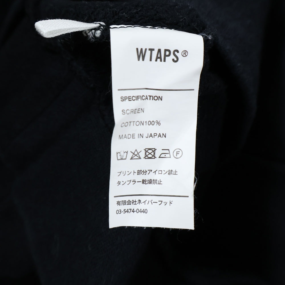 WTAPS(ダブルタップス) 18AW GPS SCREEN CREW NECK SWEAT SHIRT フロントロゴ バックプリント クルーネック スウェットトレーナー ブラック
