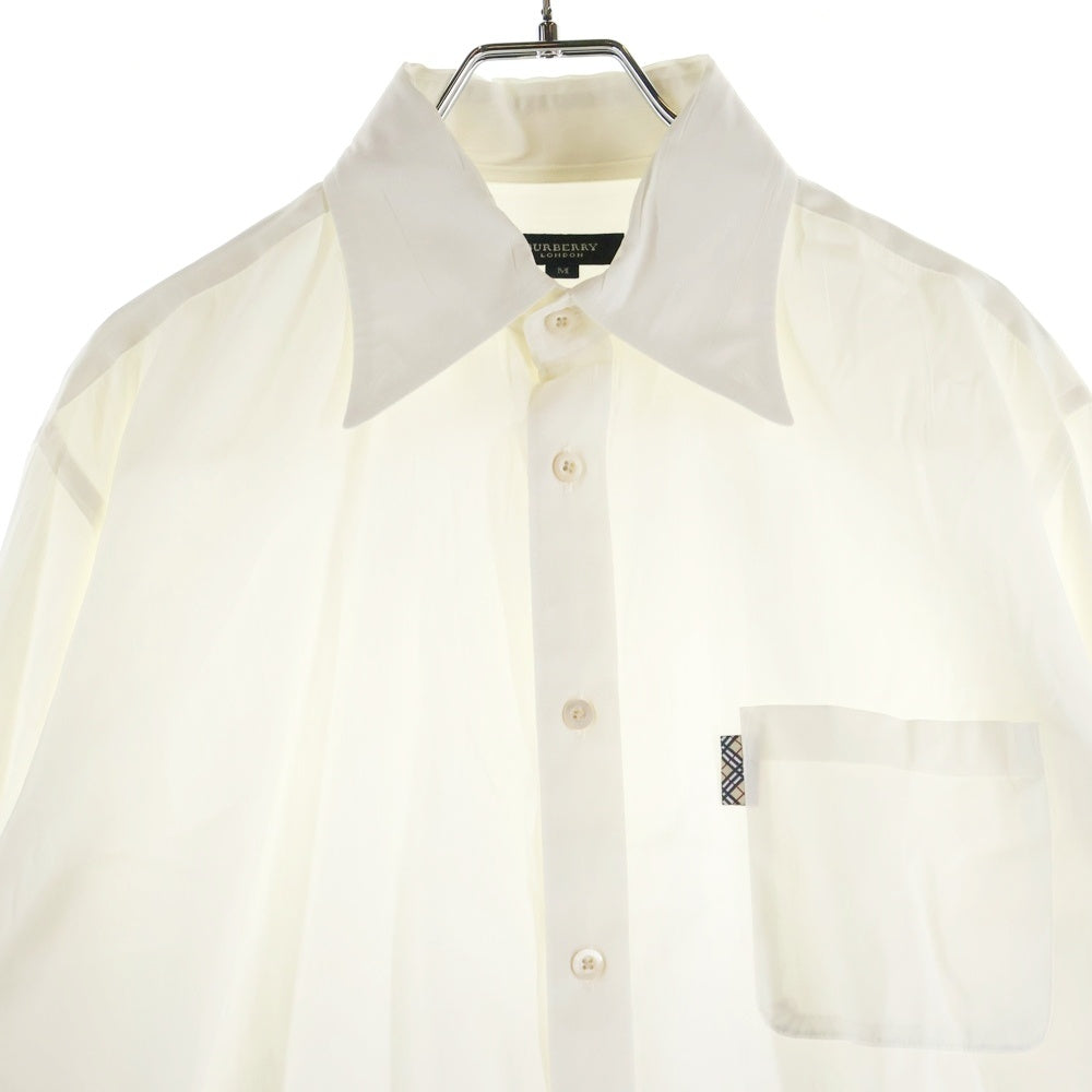 BURBERRY LONDON(バーバリーロンドン) ノヴァチェックタブ レギュラーカラー 長袖シャツ ホワイト
