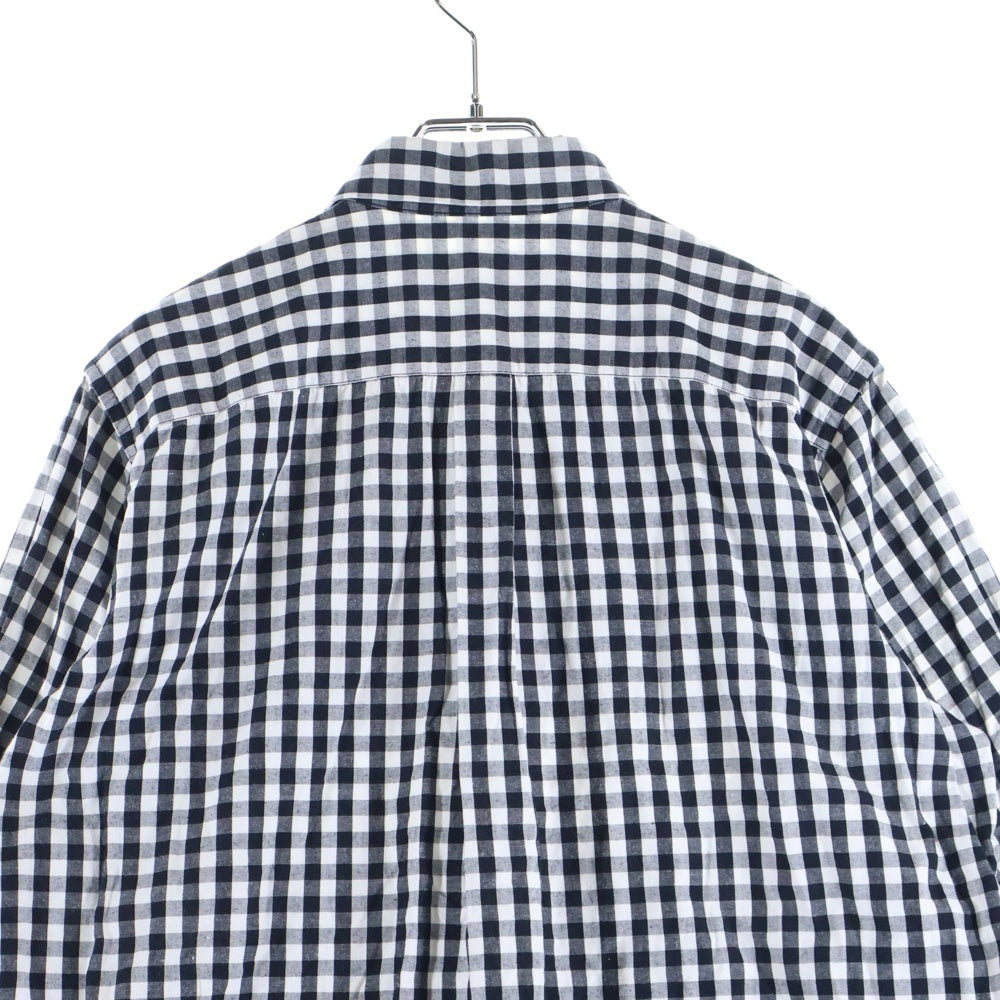 BLACK COMME des GARCONS(ブラックコムデギャルソン) 12AW AD2012 パッチワーク切替 長袖ギンガムチェックシャツ ブラック/ホワイト 1J-B011