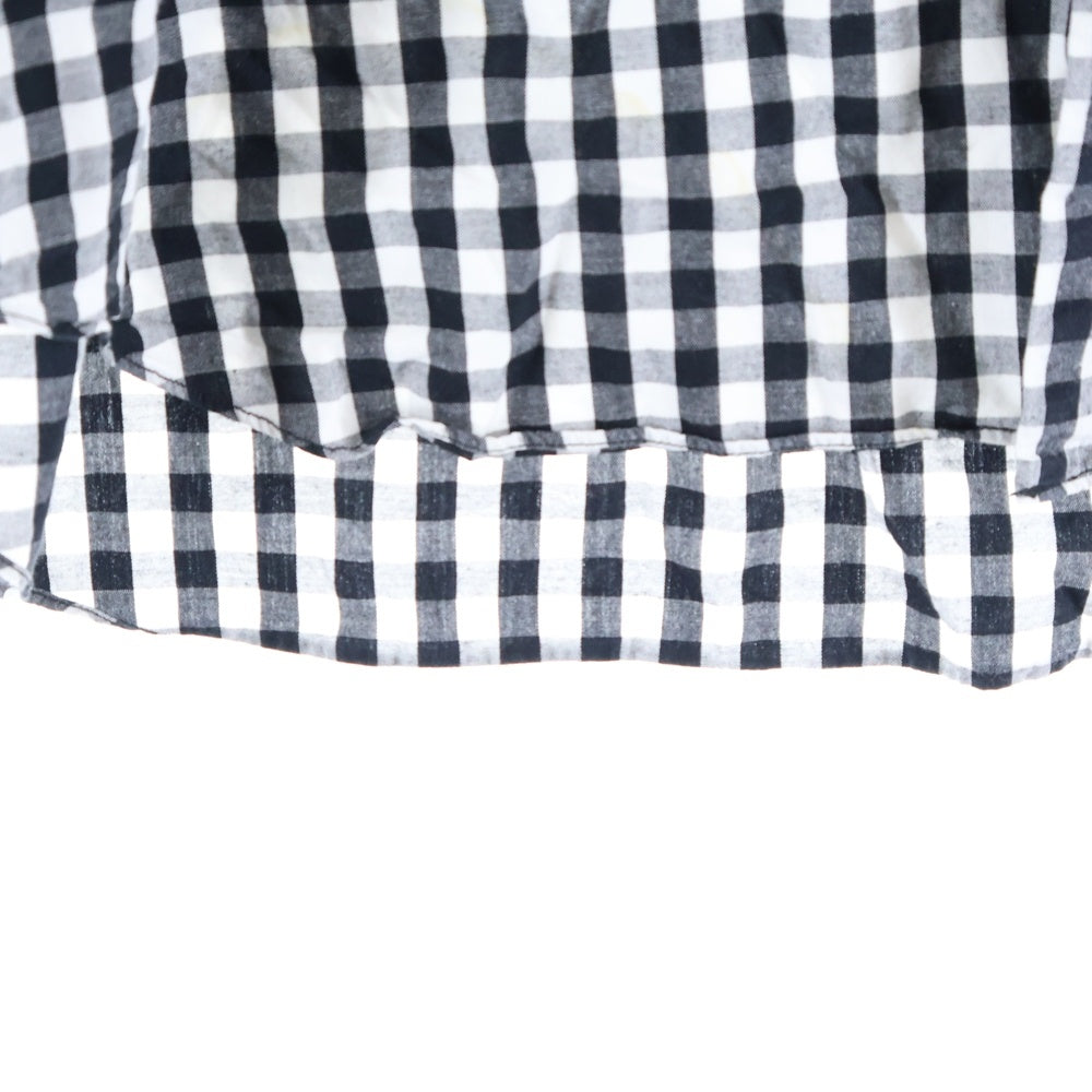 BLACK COMME des GARCONS(ブラックコムデギャルソン) 12AW AD2012 パッチワーク切替 長袖ギンガムチェックシャツ ブラック/ホワイト 1J-B011