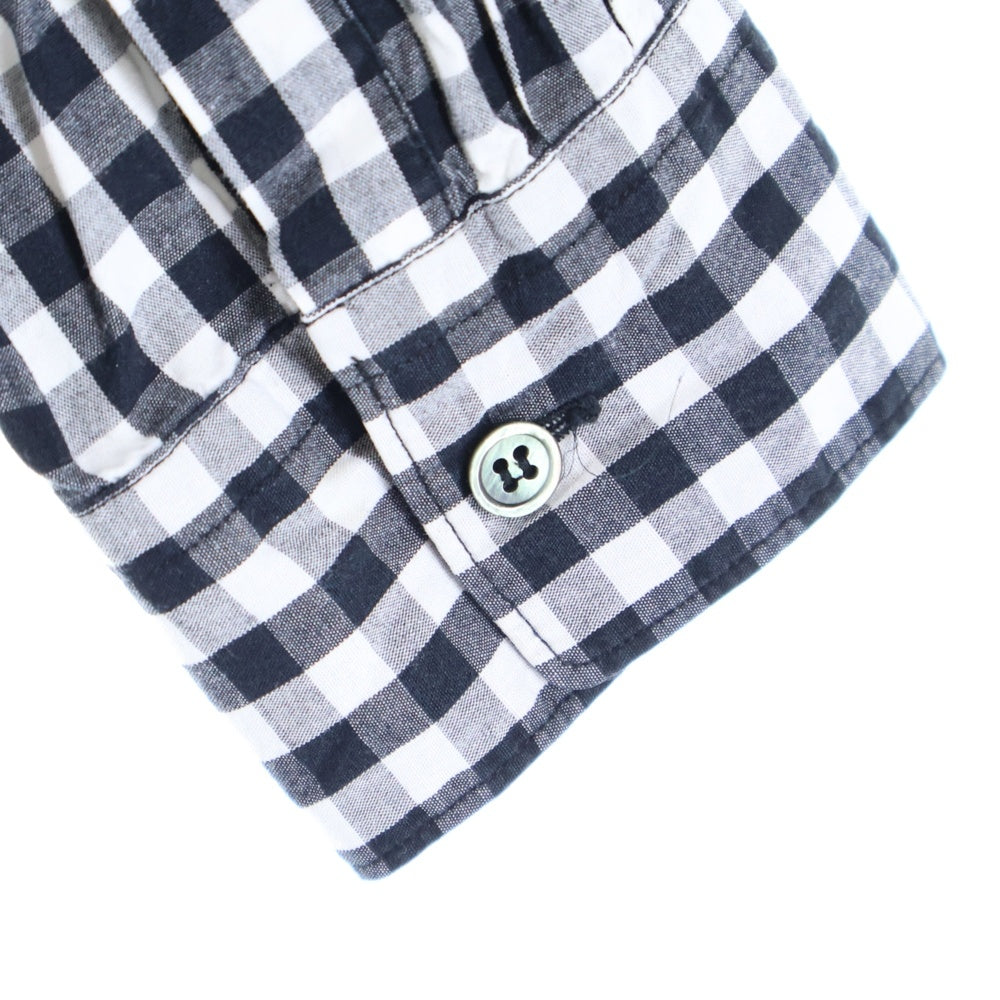 BLACK COMME des GARCONS(ブラックコムデギャルソン) 12AW AD2012 パッチワーク切替 長袖ギンガムチェックシャツ ブラック/ホワイト 1J-B011