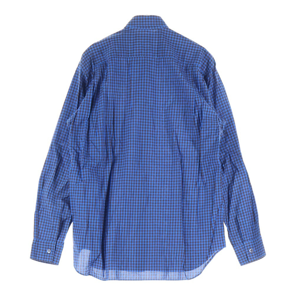 COMME des GARCONS SHIRT(コムデギャルソンシャツ) 10SS オンブレチェック デザインポケット 長袖シャツ ブルー S18033