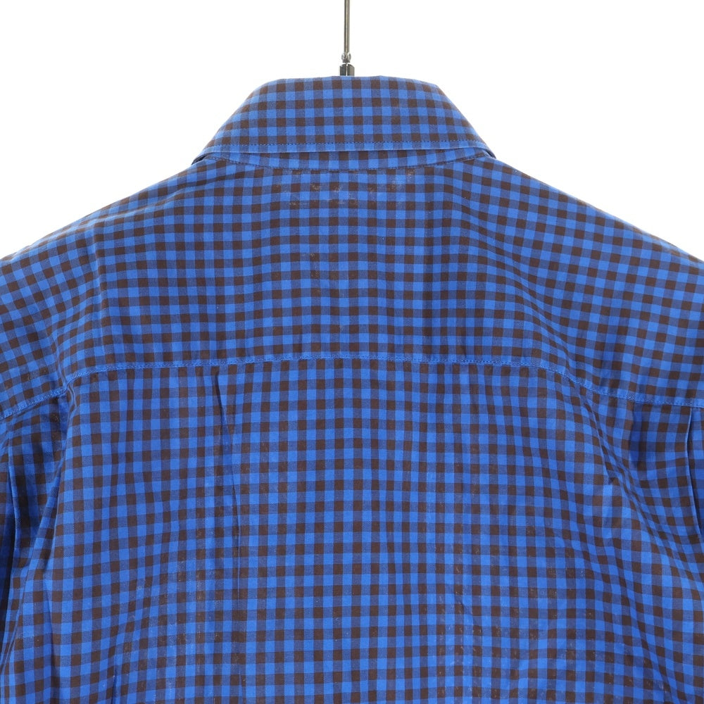 COMME des GARCONS SHIRT(コムデギャルソンシャツ) 10SS オンブレチェック デザインポケット 長袖シャツ ブルー S18033