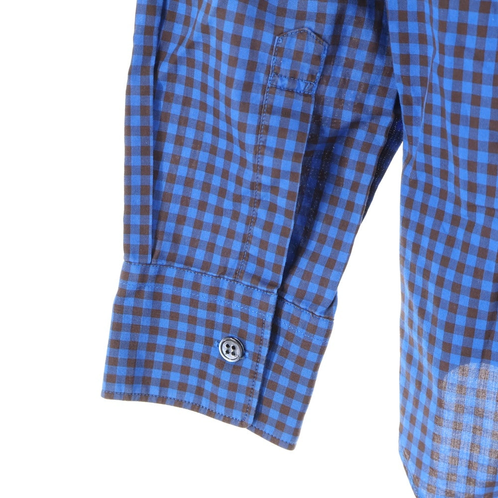 COMME des GARCONS SHIRT(コムデギャルソンシャツ) 10SS オンブレチェック デザインポケット 長袖シャツ ブルー S18033