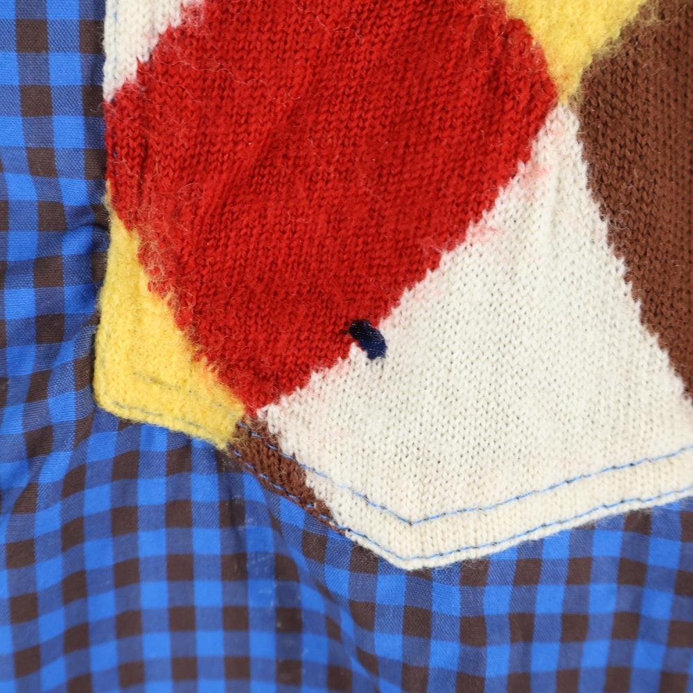 COMME des GARCONS SHIRT(コムデギャルソンシャツ) 10SS オンブレチェック デザインポケット 長袖シャツ ブルー S18033