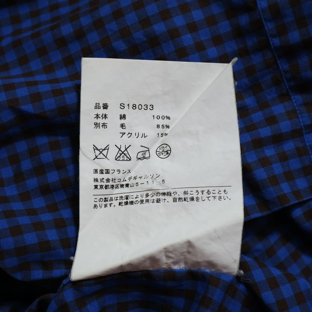 COMME des GARCONS SHIRT(コムデギャルソンシャツ) 10SS オンブレチェック デザインポケット 長袖シャツ ブルー S18033