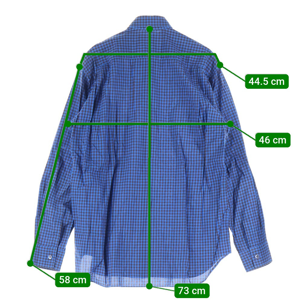 COMME des GARCONS SHIRT(コムデギャルソンシャツ) 10SS オンブレチェック デザインポケット 長袖シャツ ブルー S18033