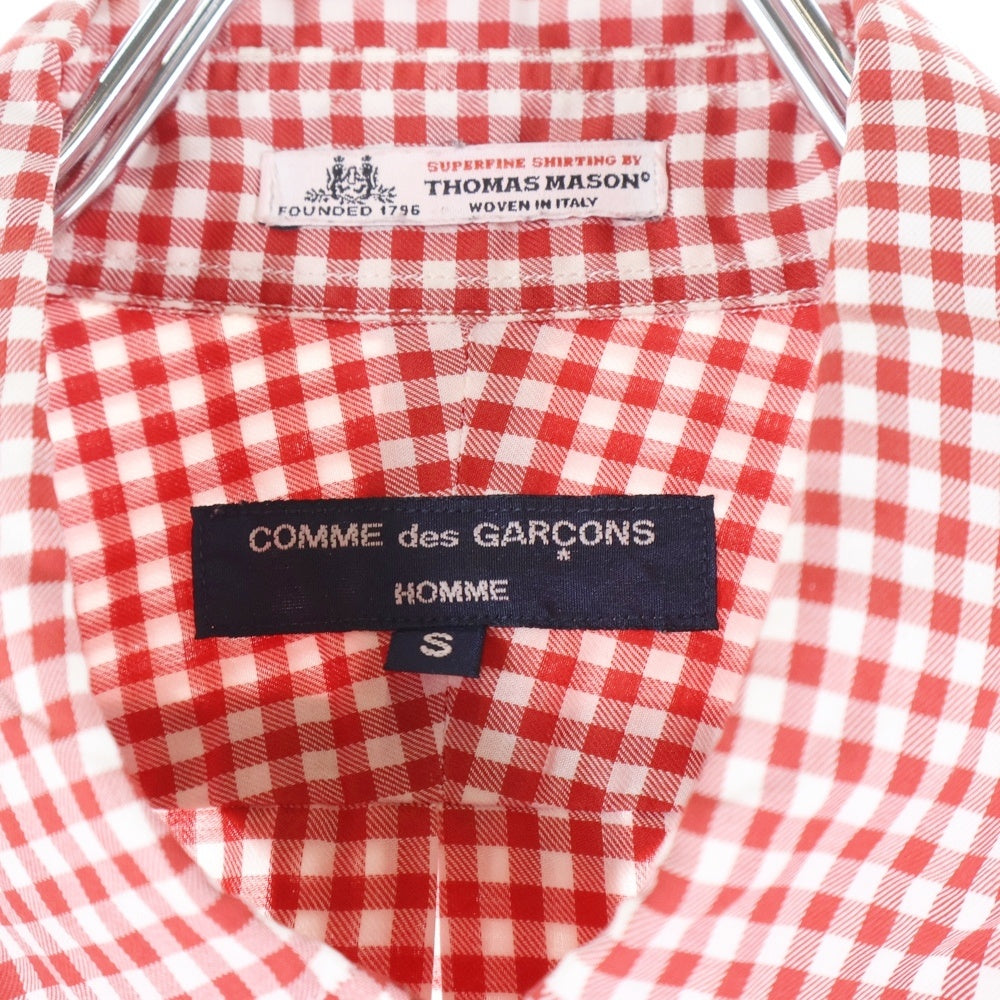 COMME des GARCONS HOMME(コムデギャルソンオム) 13AW AD2013 THOMAS MASON ギンガムチェック 長袖シャツ レッド HL-B007