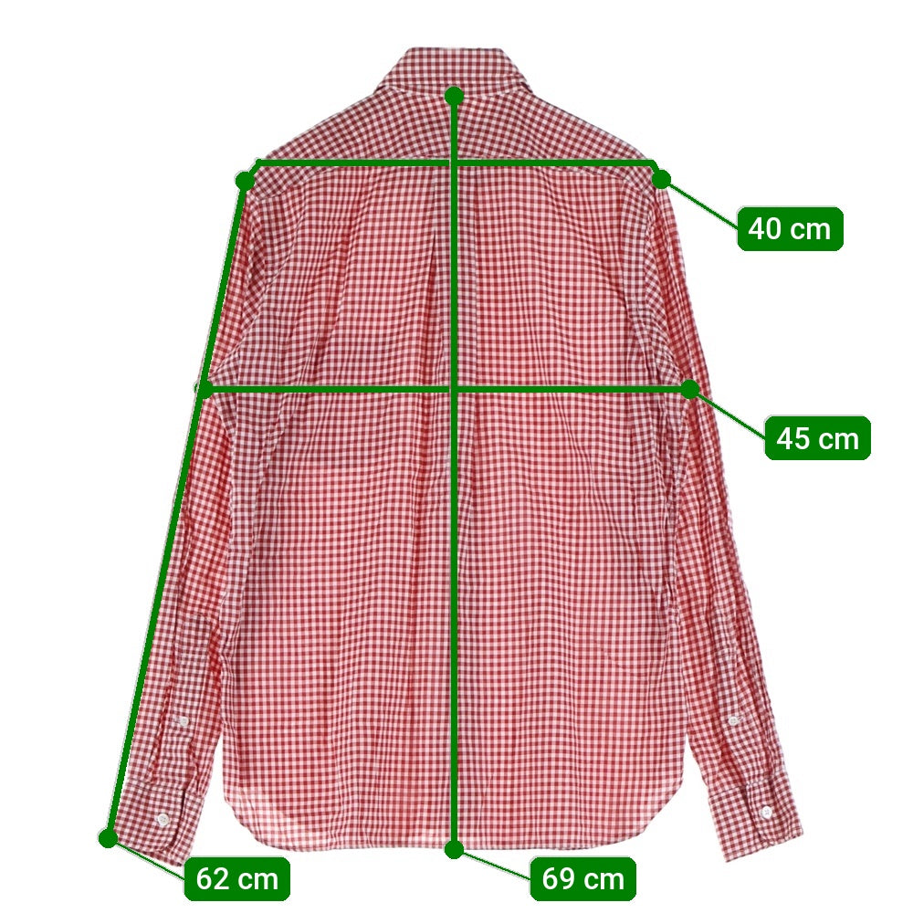 COMME des GARCONS HOMME(コムデギャルソンオム) 13AW AD2013 THOMAS MASON ギンガムチェック 長袖シャツ レッド HL-B007