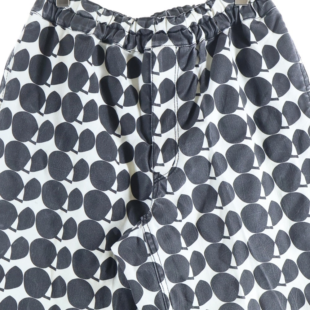 BLACK COMME des GARCONS(ブラックコムデギャルソン) 10SS AD2009 総柄 ドット ドローストリング テーパードパンツ ブラック 1E-P224