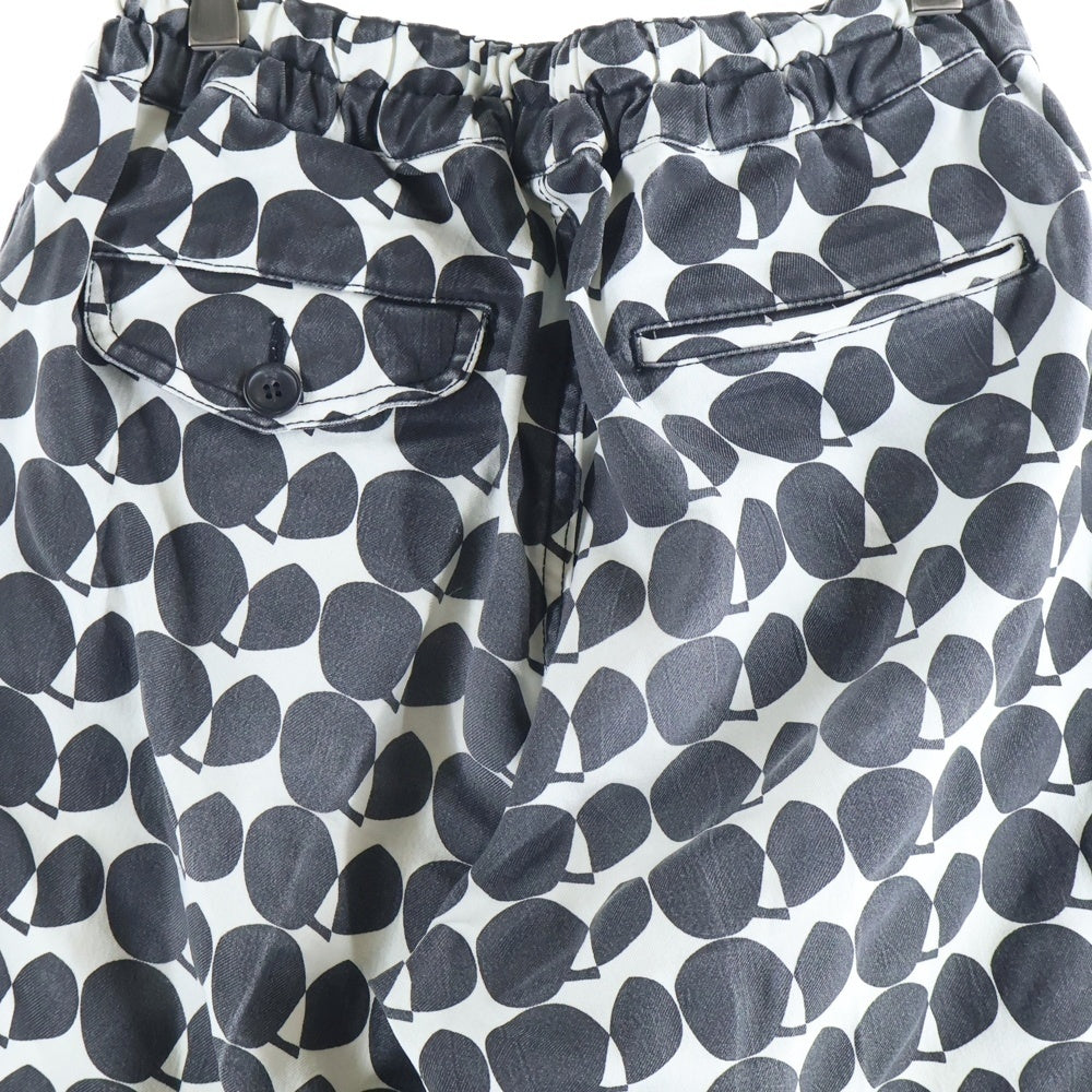BLACK COMME des GARCONS(ブラックコムデギャルソン) 10SS AD2009 総柄 ドット ドローストリング テーパードパンツ ブラック 1E-P224