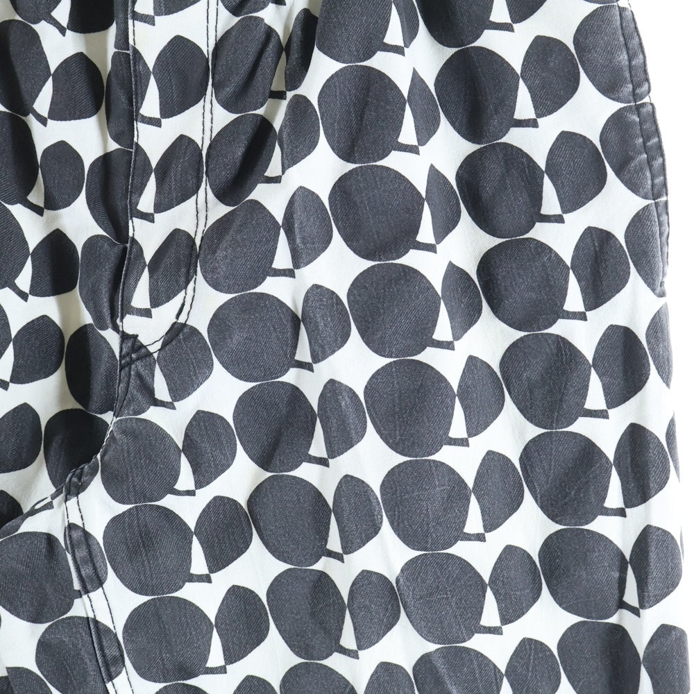BLACK COMME des GARCONS(ブラックコムデギャルソン) 10SS AD2009 総柄 ドット ドローストリング テーパードパンツ ブラック 1E-P224