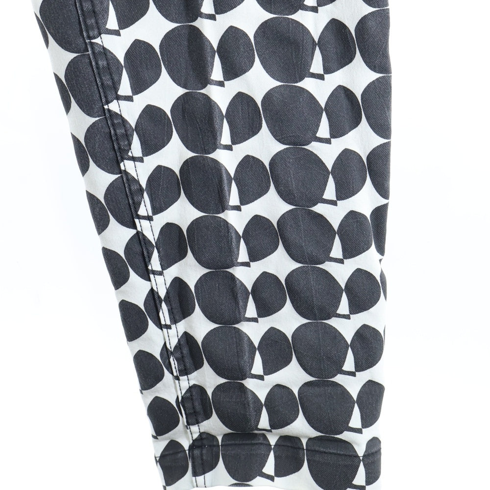 BLACK COMME des GARCONS(ブラックコムデギャルソン) 10SS AD2009 総柄 ドット ドローストリング テーパードパンツ ブラック 1E-P224