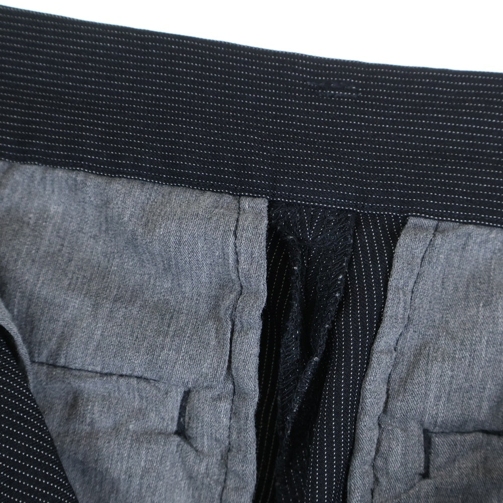 BLACK COMME des GARCONS(ブラックコムデギャルソン) 11AW AD2011 レーヨン混 マイクロストライプ 3B シングルテーラードジャケット スラックスパンツ セットアップ ブラック 1H-J206/1H-P206