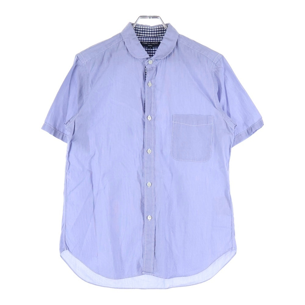 COMME des GARCONS HOMME(コムデギャルソンオム) 11SS AD2010 ラウンドカラー 半袖シャツ ブルー HG-B030