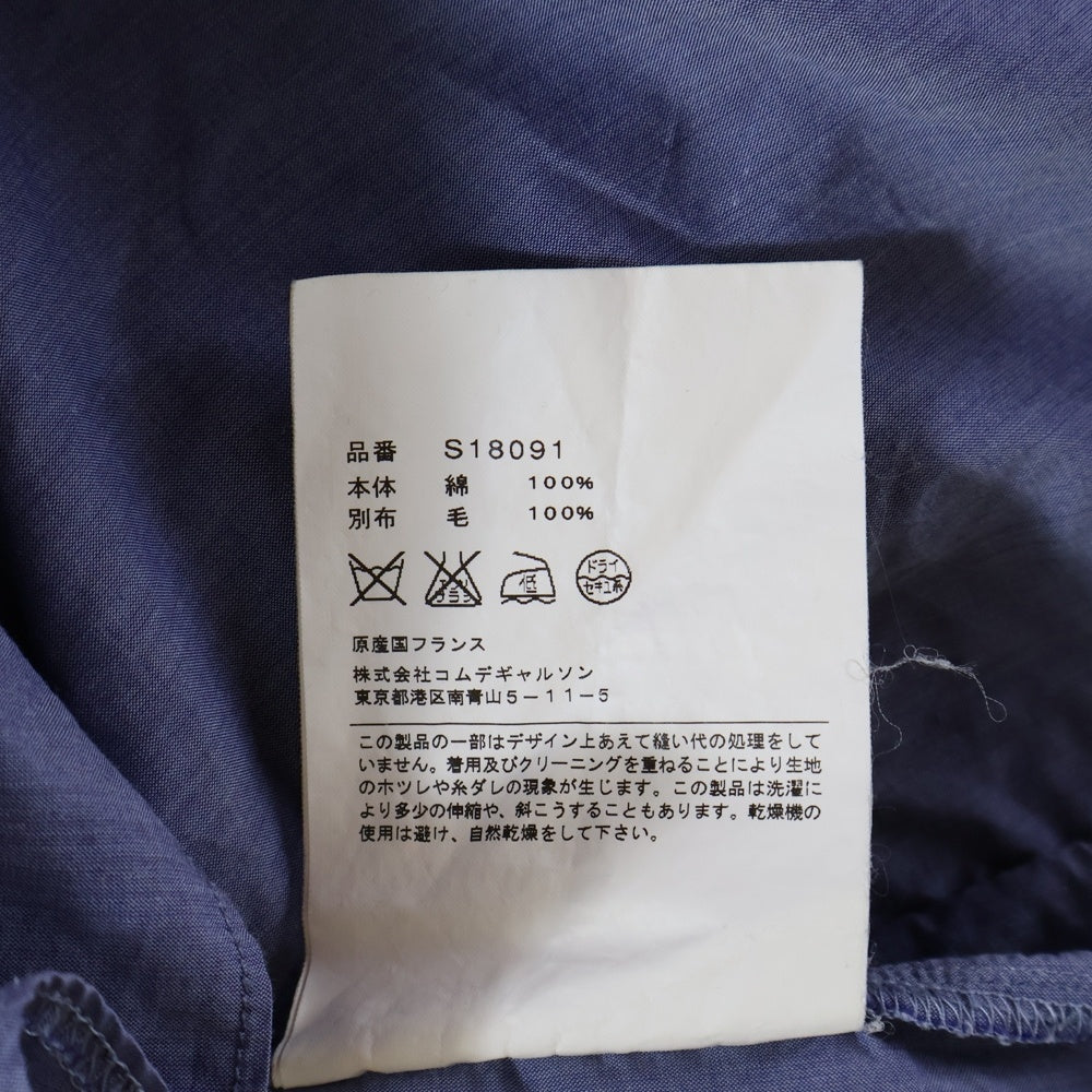 COMME des GARCONS SHIRT(コムデギャルソンシャツ) 10SS コットン サイドラインデザイン 長袖シャツ ブルー S18091