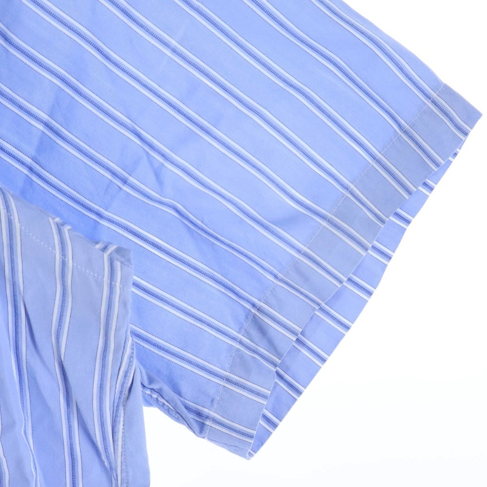 COMME des GARCONS HOMME(コムデギャルソンオム) 08AW AD2008 ストライプ 半袖ドッキングシャツ ブルー/パープル HB-B002