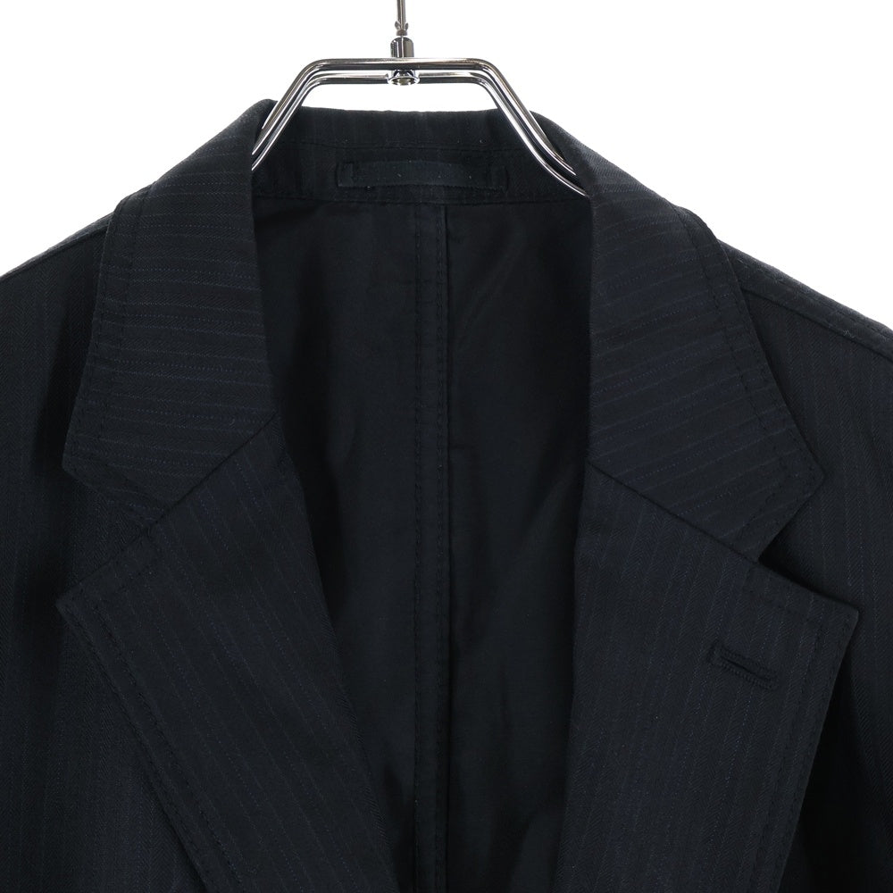 COMME des GARCONS HOMME(コムデギャルソンオム) 09AW AD2009 ウール ストライプ 2B シングルテーラードジャケット スラックスパンツ セットアップ ブラック HD-J107/HD-P109