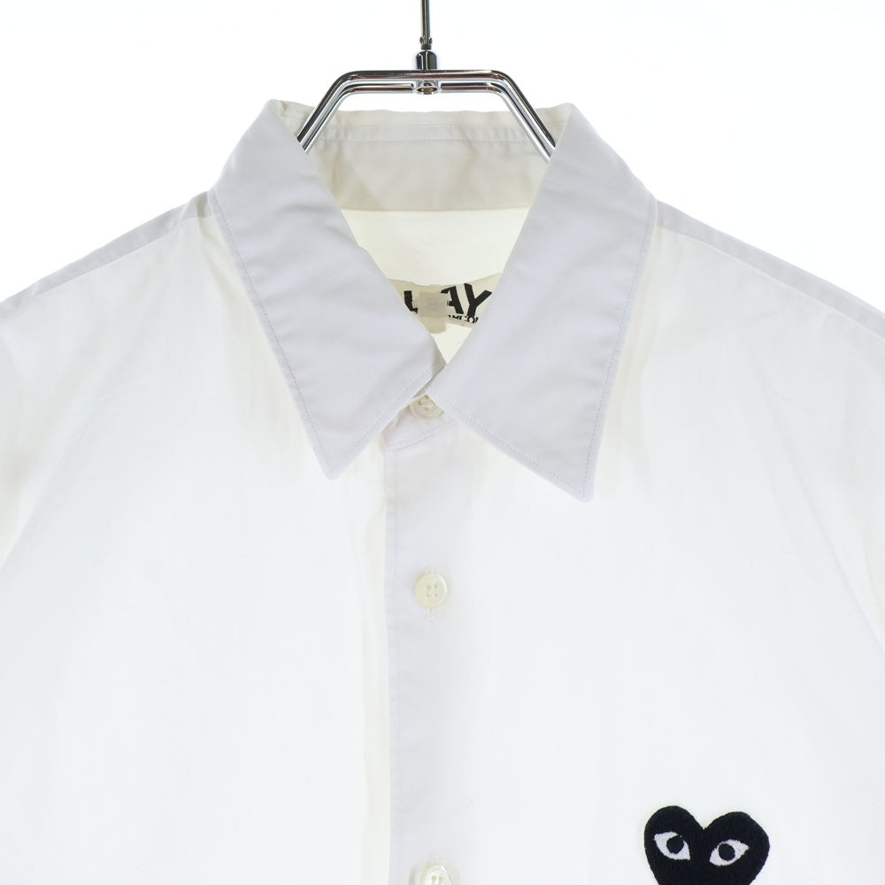 PLAY COMME des GARCONS(プレイコムデギャルソン) フロントハートロゴエンブロイダリー 長袖シャツ ホワイト