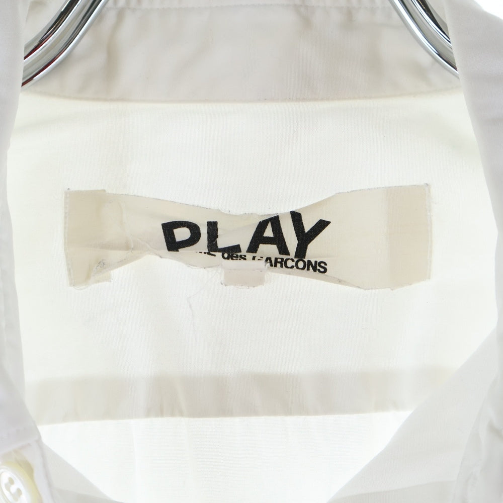 PLAY COMME des GARCONS(プレイコムデギャルソン) フロントハートロゴエンブロイダリー 長袖シャツ ホワイト