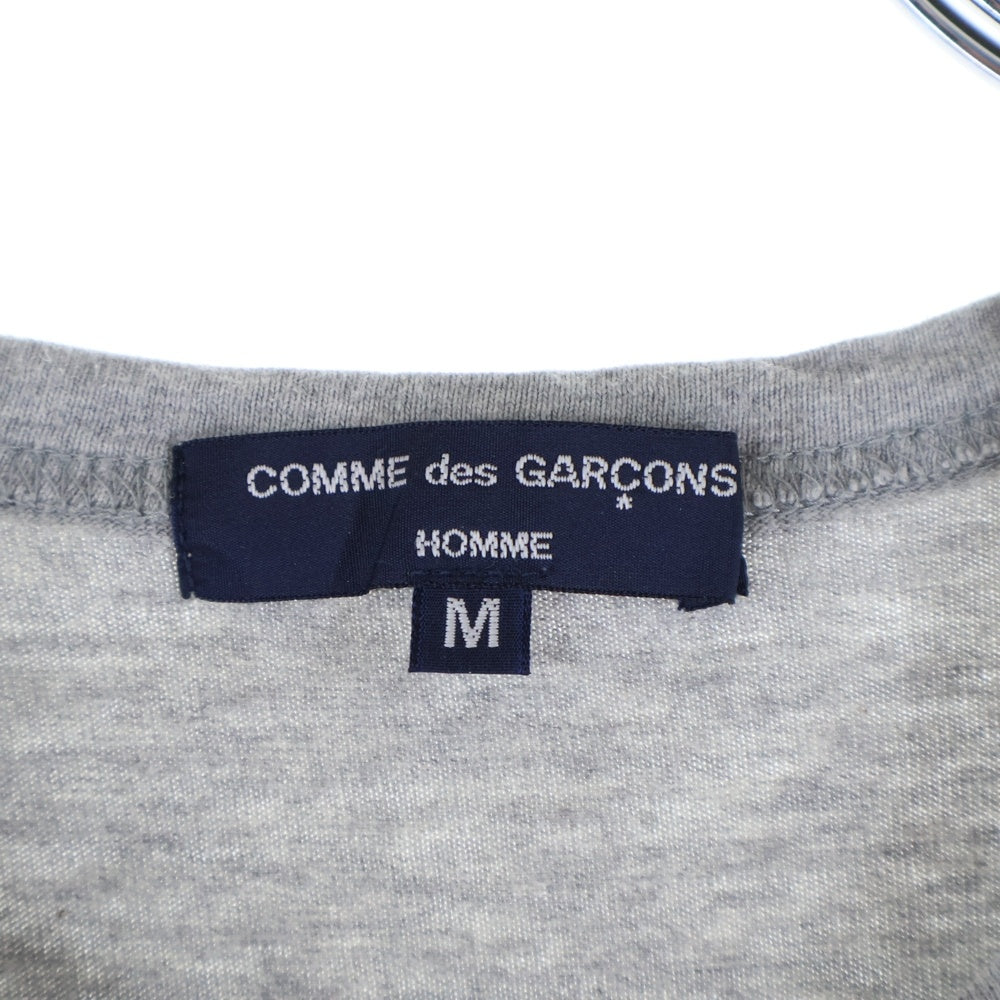 COMME des GARCONS HOMME(コムデギャルソンオム) 09AW AD2009 チェックスイッチング クルーネック 半袖Tシャツ カットソー グレー HD-T118