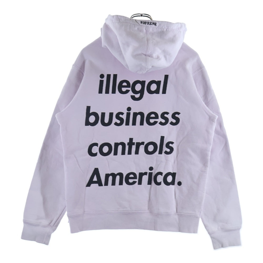SUPREME(シュプリーム) 18SS Illegal Business Hooded Sweatshirt イリーガルビジネス バックプリント スウェットプルオーバーパーカー パープル