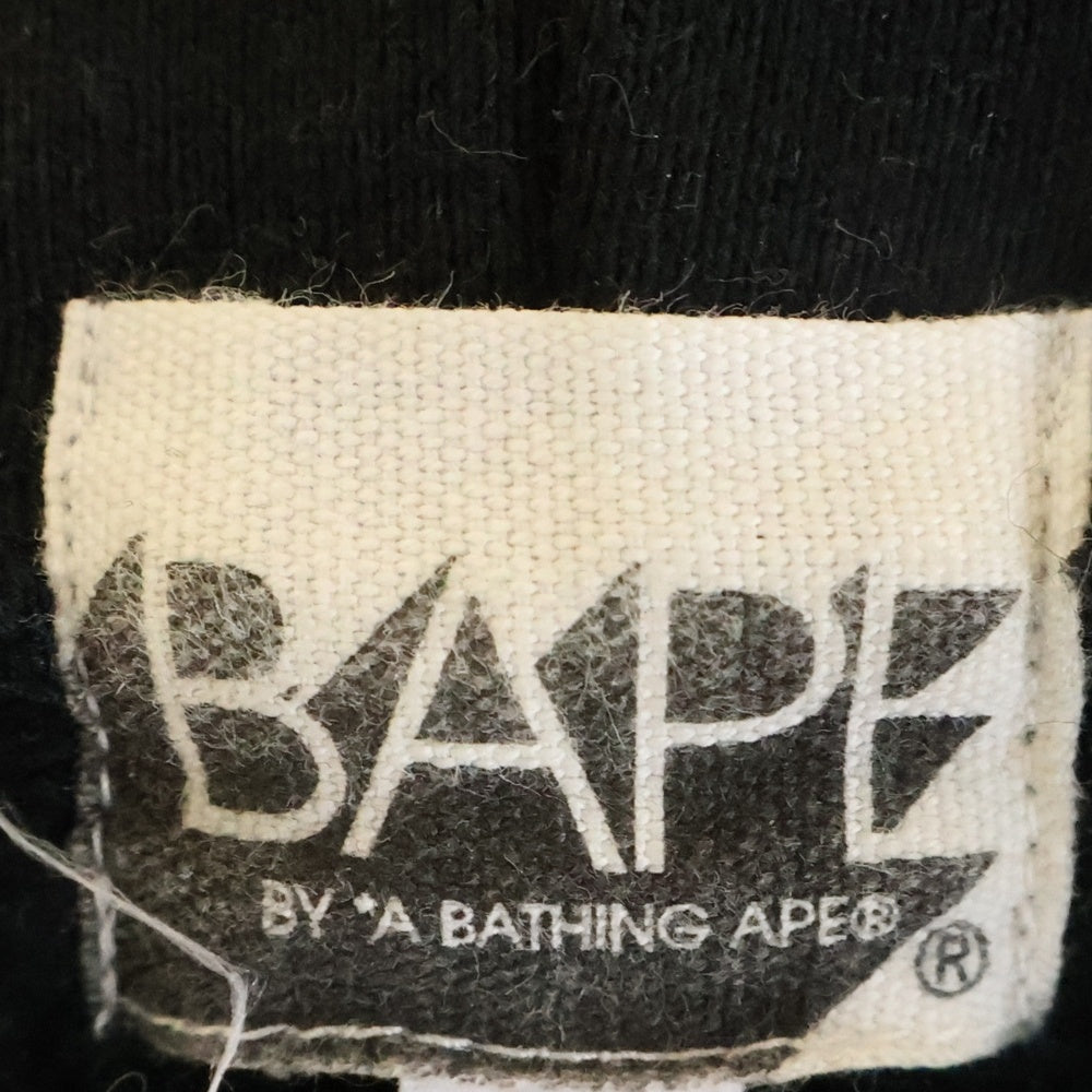 A BATHING APE(アベイシングエイプ) ノルディック柄 ダブルジップスウェットパーカー フーディー ブラック/ホワイト/レッド