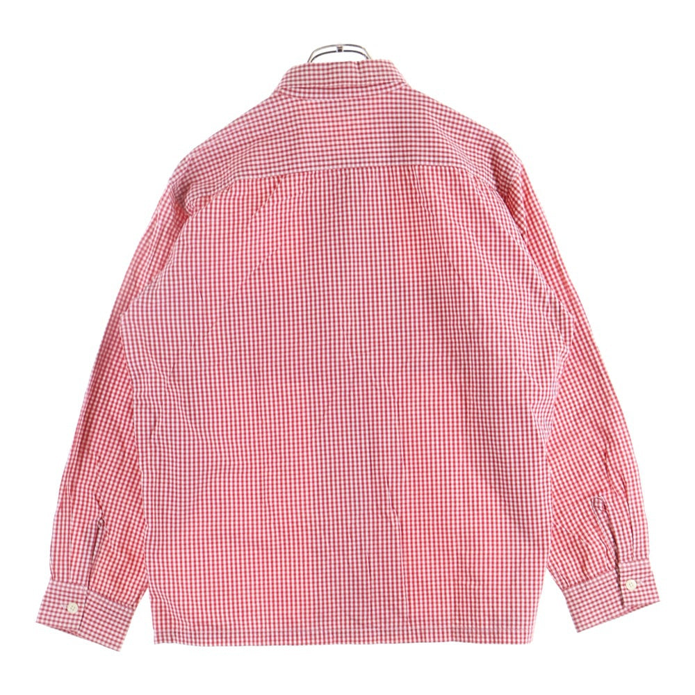 TENDERLOIN(テンダーロイン) ブロックチェック柄 長袖ボタンシャツ レッド/ホワイト