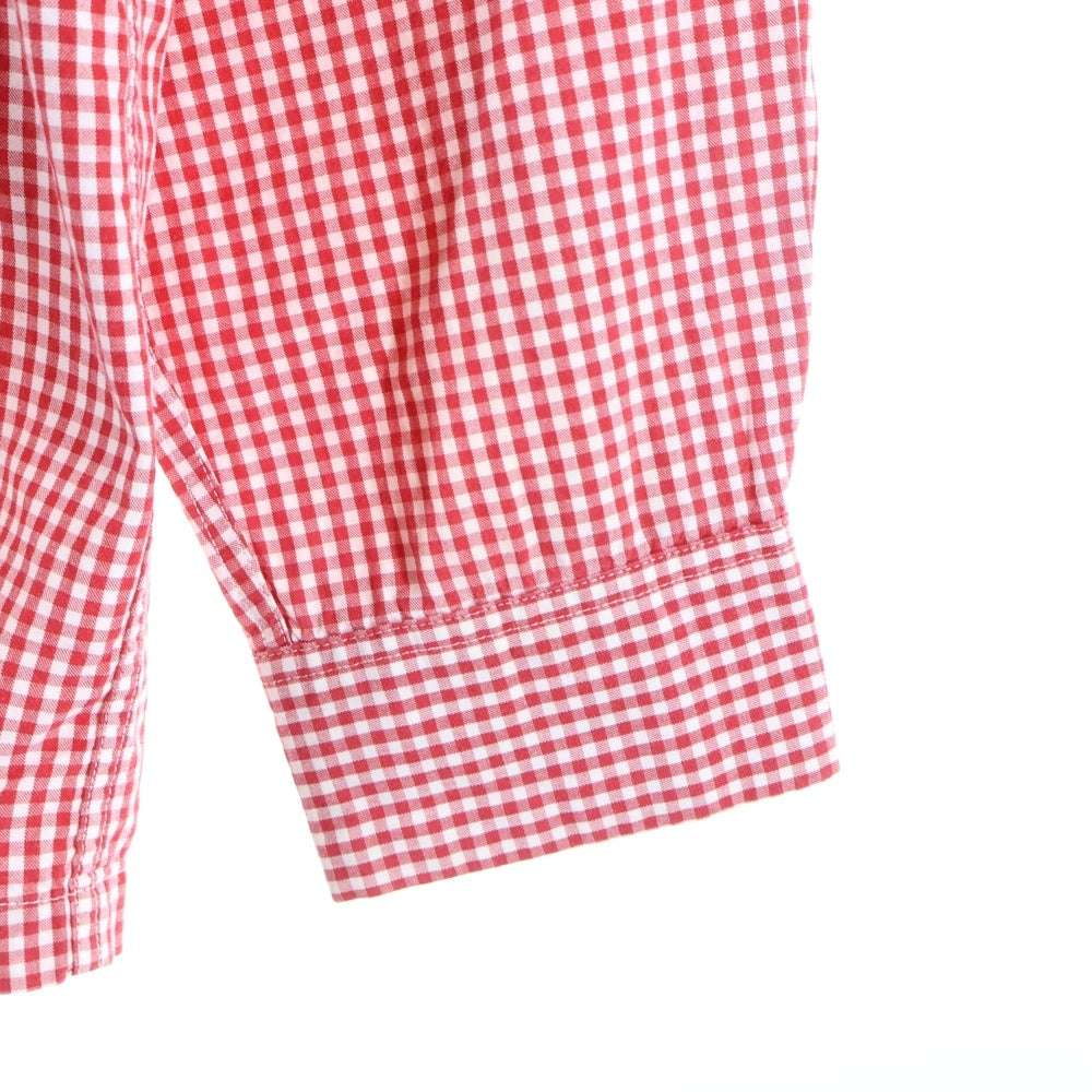 TENDERLOIN(テンダーロイン) ブロックチェック柄 長袖ボタンシャツ レッド/ホワイト