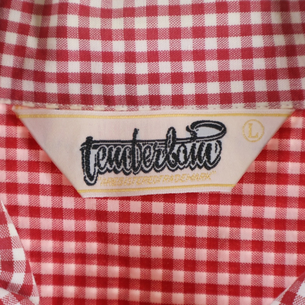 TENDERLOIN(テンダーロイン) ブロックチェック柄 長袖ボタンシャツ レッド/ホワイト